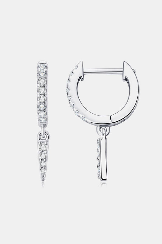 Moissanite 925 Sterling Silver Huggie Drop Earrings Carauana Store