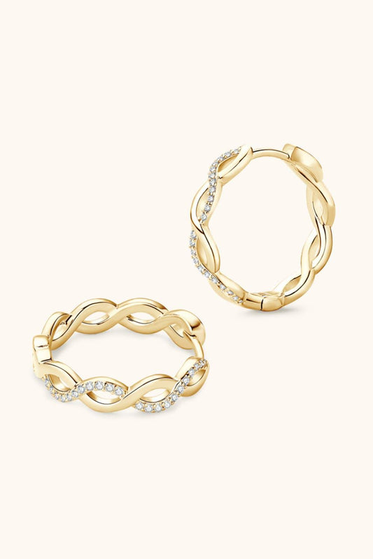 Moissanite Crisscross Hoop Earrings Carauana Store