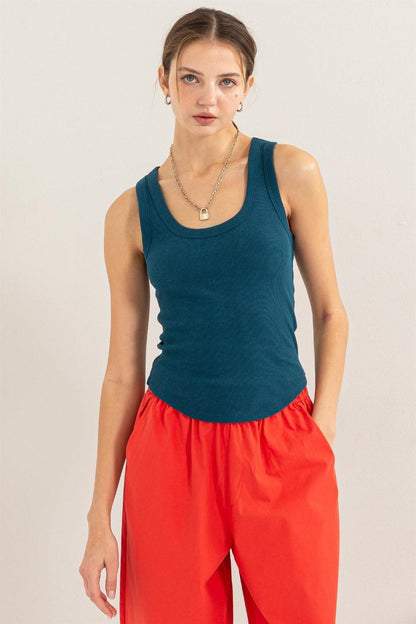 HYFVE Ribbed Scoop Neck Racerback Tank