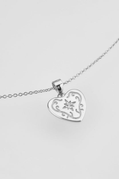 Heart Pendant 925 Sterling Silver Necklace