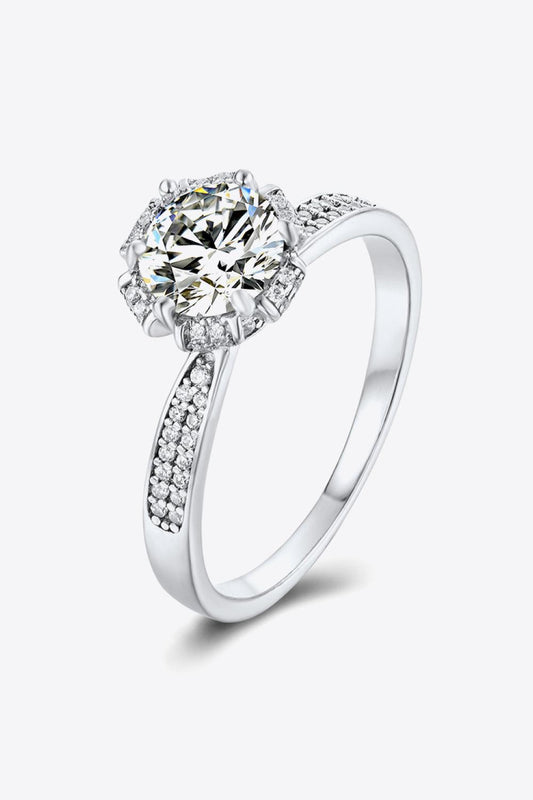 925 Sterling Silver 1 Carat Moissanite Ring Carauana Store