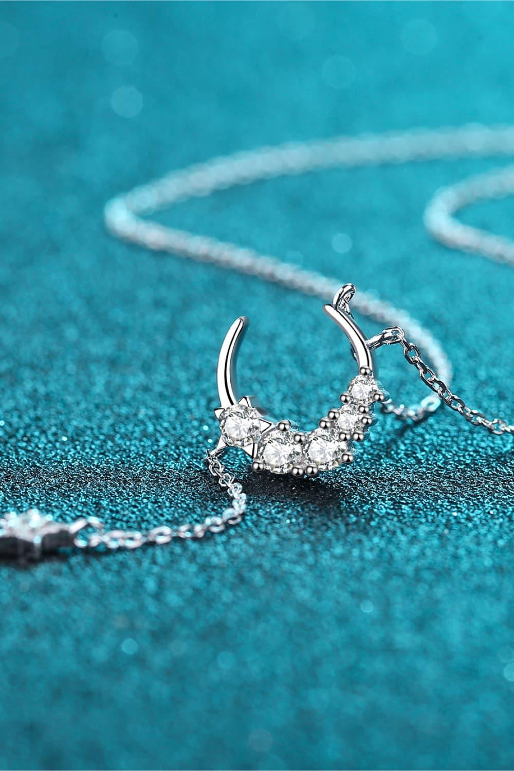 Star & Moon Moissanite Necklace