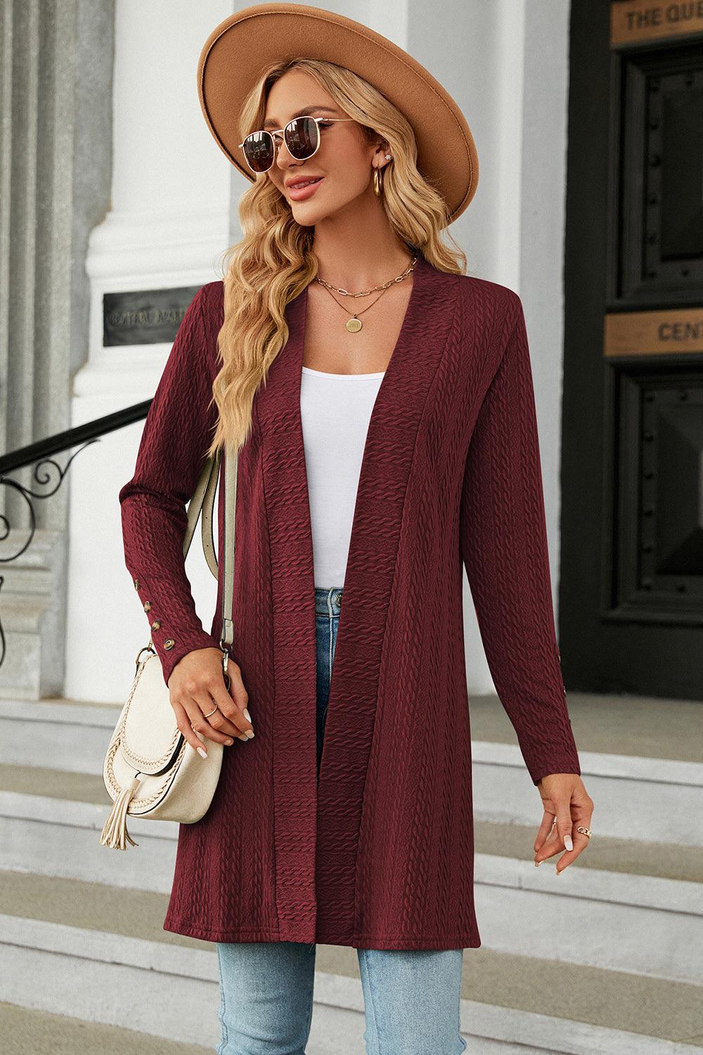 Open Front Long Sleeve Cardigan