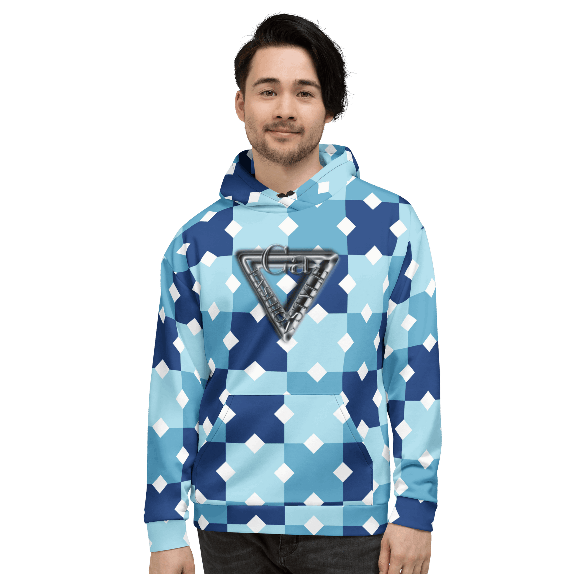 CaRaUaNa Unisex Hoodie Blue white Branded CaRaUaNa Fashion