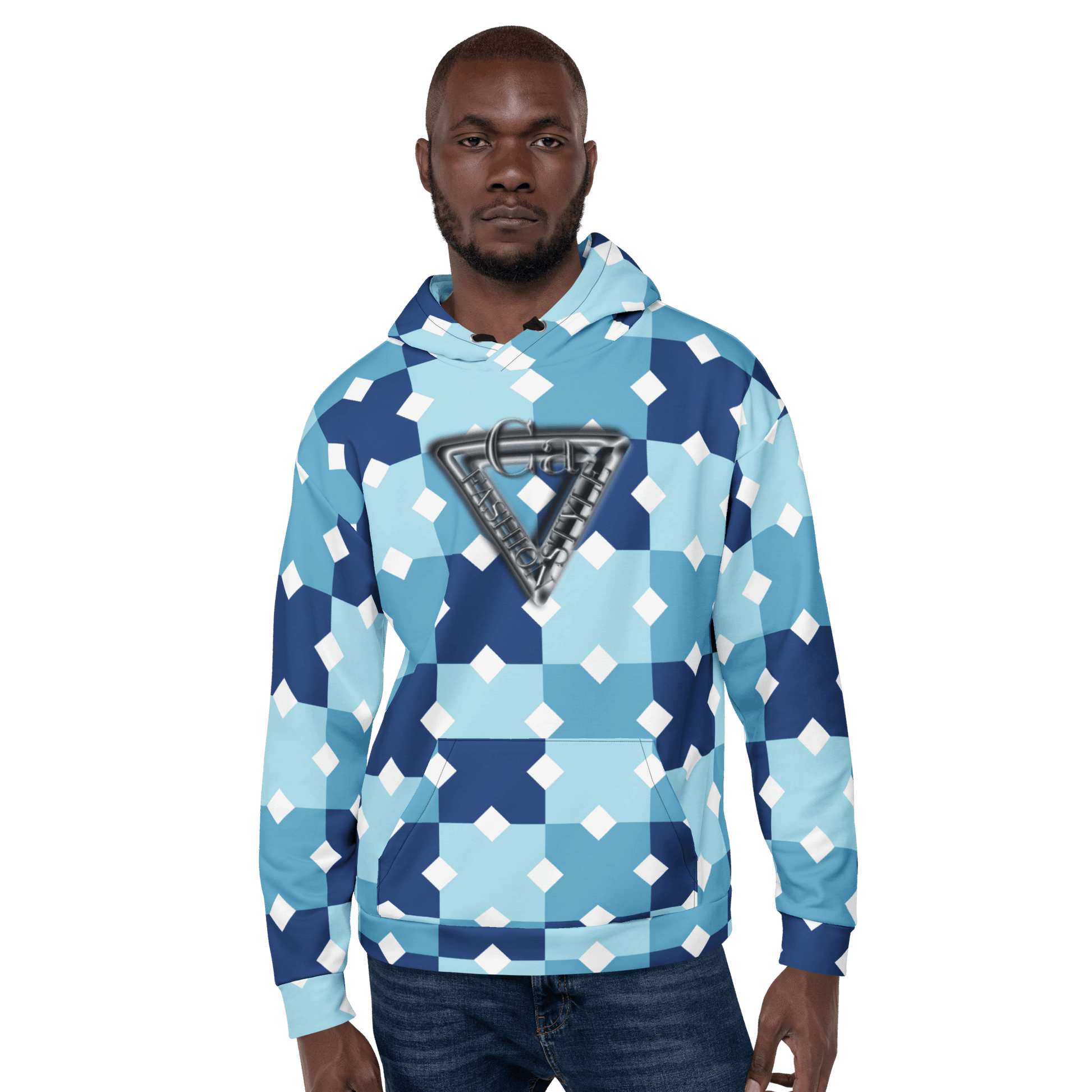 CaRaUaNa Unisex Hoodie Blue white Branded CaRaUaNa Fashion