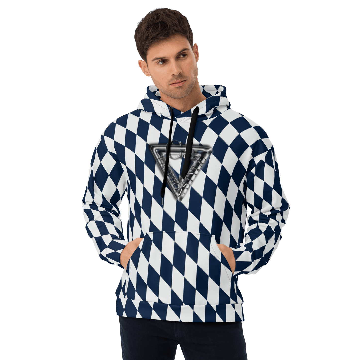 CaRaUaNa Unisex Hoodie Blue white CaRaUaNa Fashion