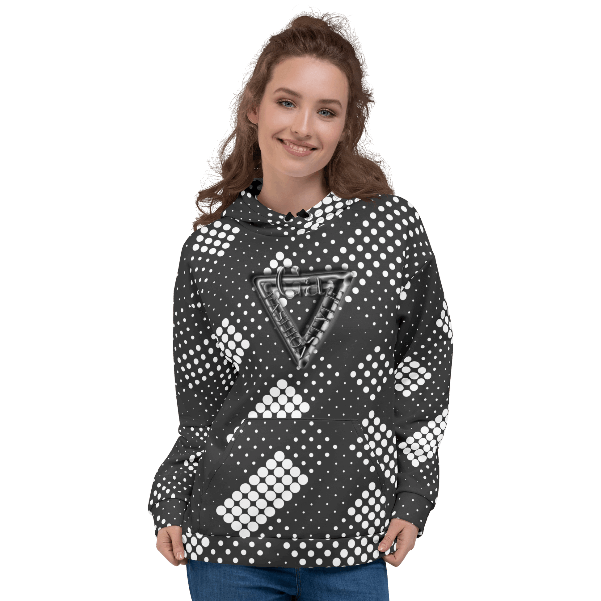 CaRaUaNa Unisex Hoodie Grey white CaRaUaNa Fashion