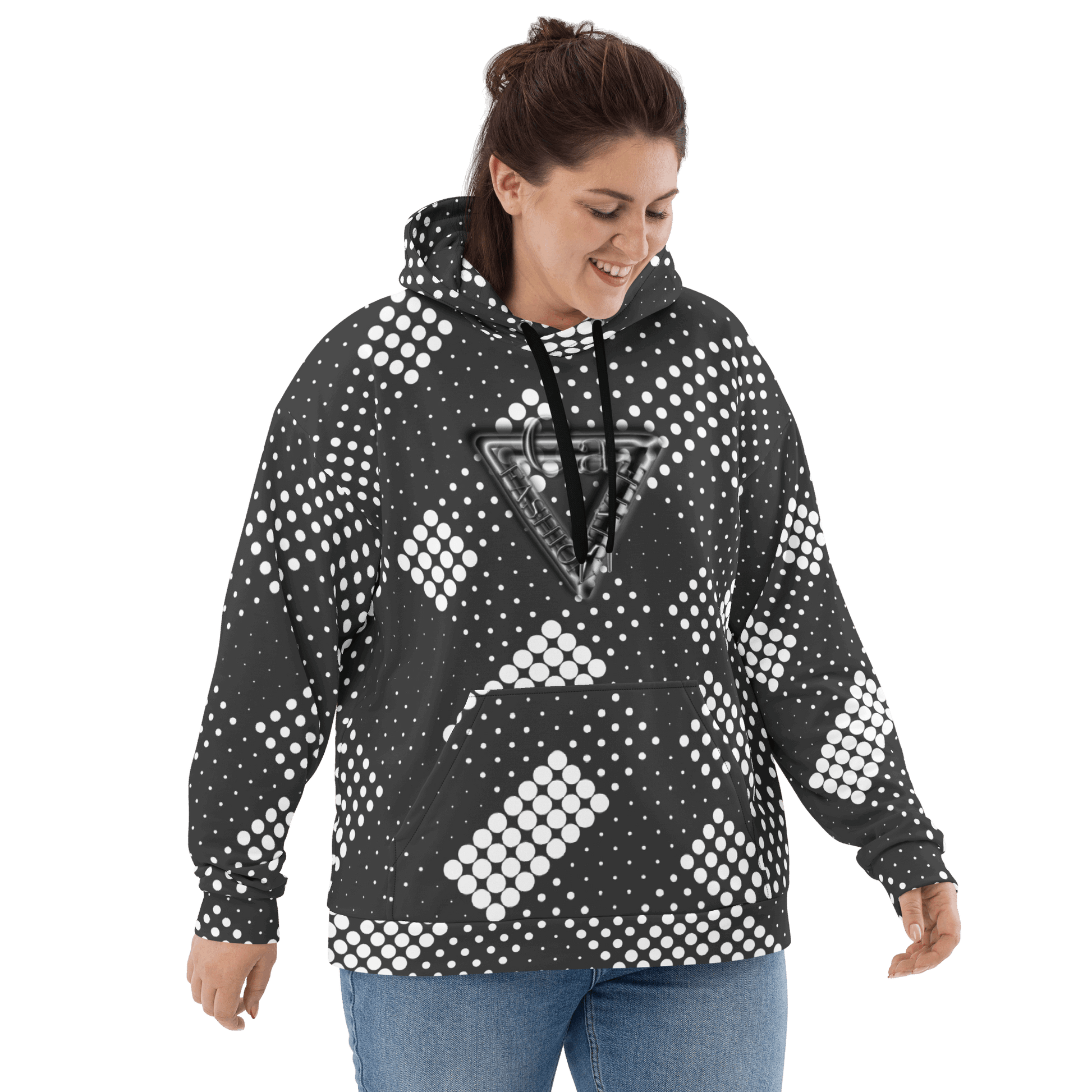 CaRaUaNa Unisex Hoodie Grey white CaRaUaNa Fashion