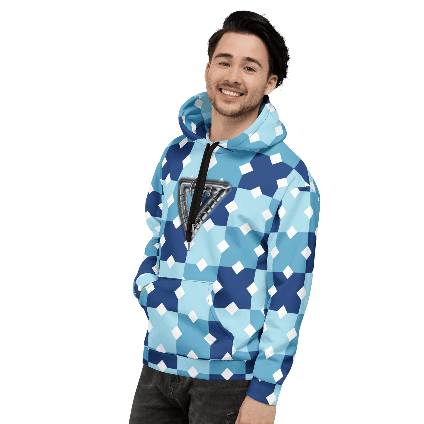 CaRaUaNa Unisex Hoodie Blue white Branded CaRaUaNa Fashion