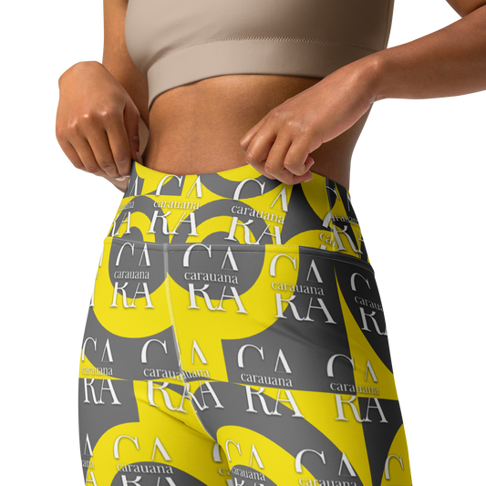 CaRaUaNa Leggings SPORT Grey Yellow Yoga Carauana Store