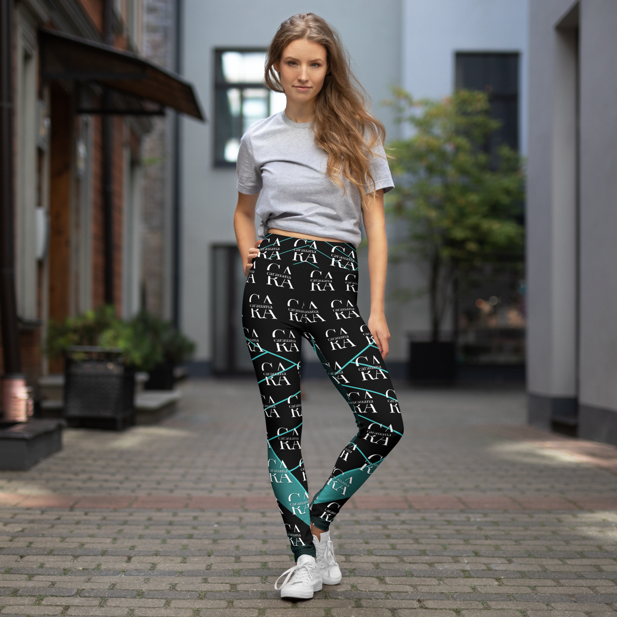 CaRaUaNa Leggings SPORT black Green Famous Carauana Store