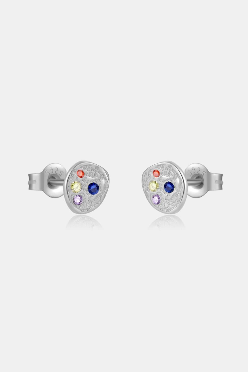 Multicolored Zircon Stud Earrings