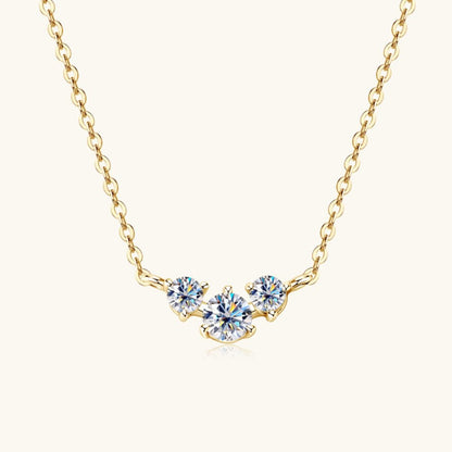 925 Sterling Silver Inlaid Moissanite Necklace