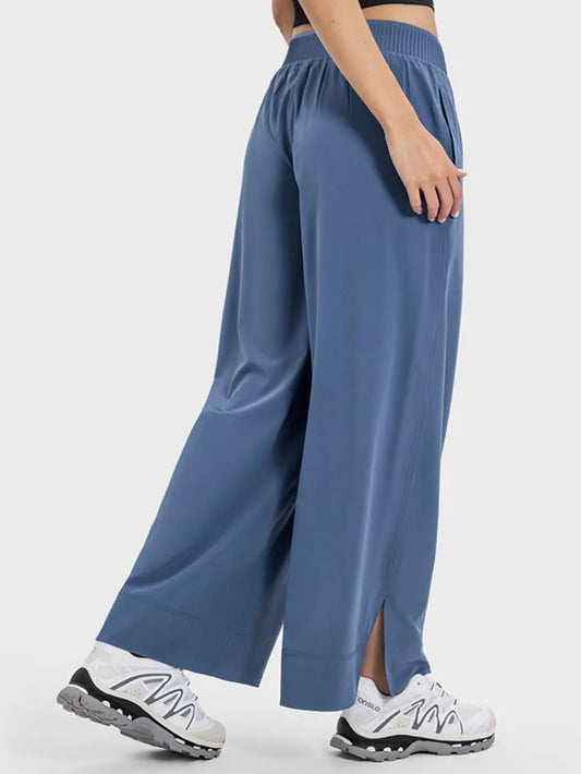 Millennia Slit Wide Leg Active Pants Carauana Store