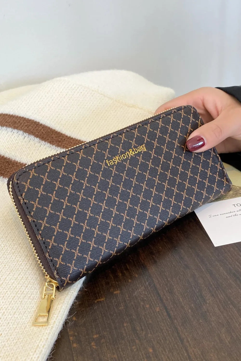 PU Leather Plaid Wallet Carauana Store