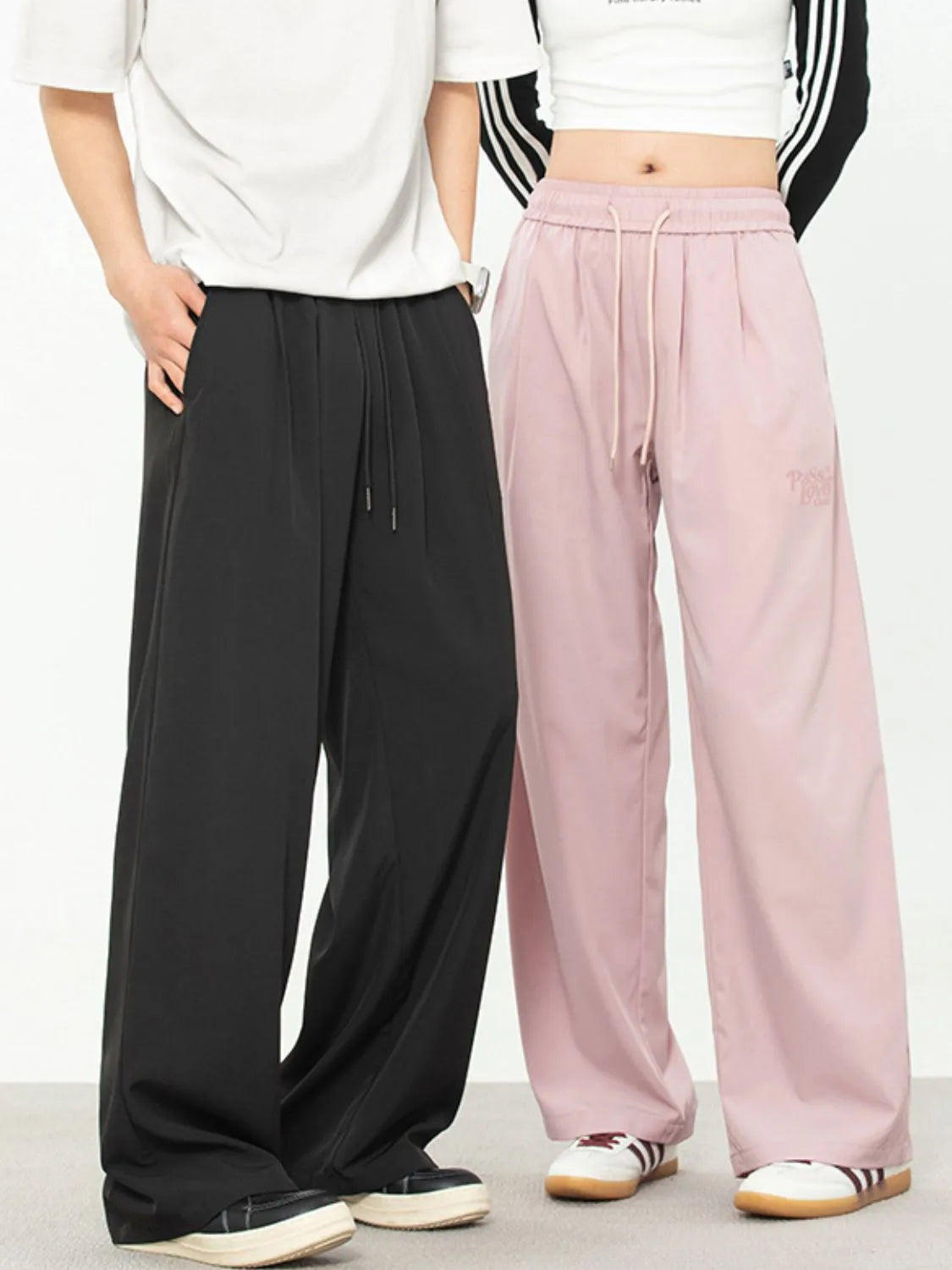 Men's Plus Size Drawstring Wide Leg Pants