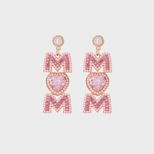 MOM Pearl Rhinestone Alloy Earrings Carauana Store