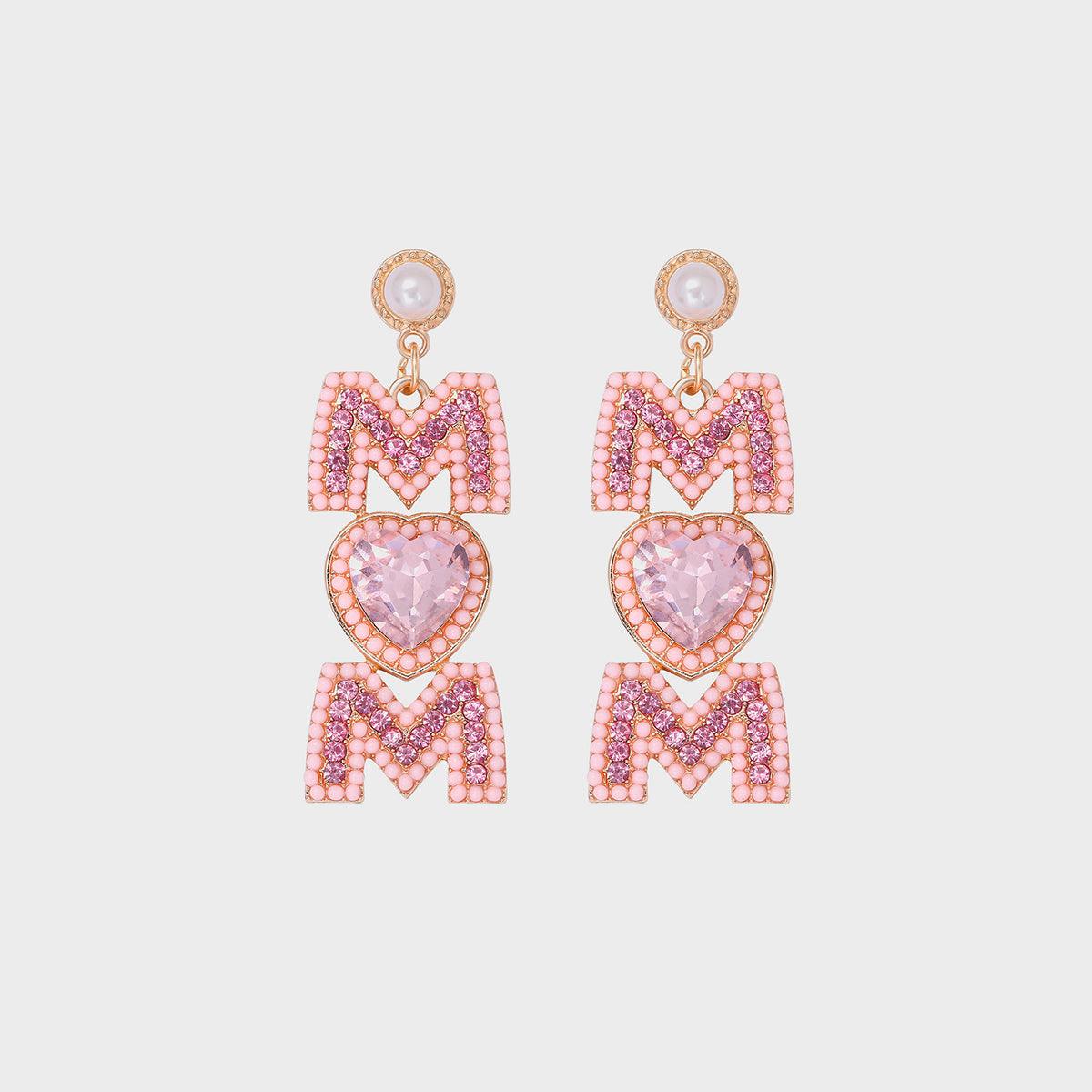 MOM Pearl Rhinestone Alloy Earrings Carauana Store