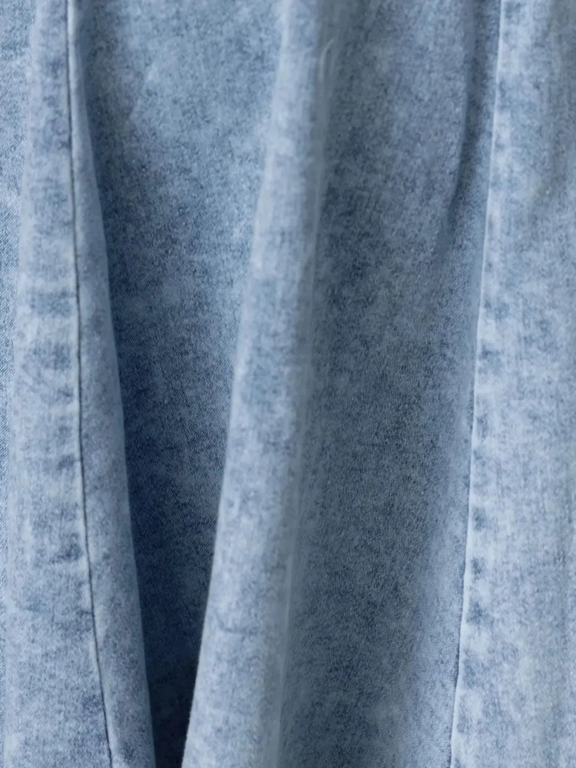 Ruffled Square Neck Denim Mini Dress