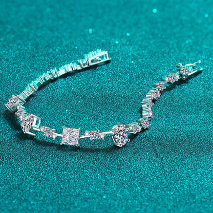 6.2 Carat Moissanite 925 Sterling Silver Bracelet