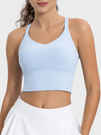 Millennia Crisscross Round Neck Active Tank Carauana Store