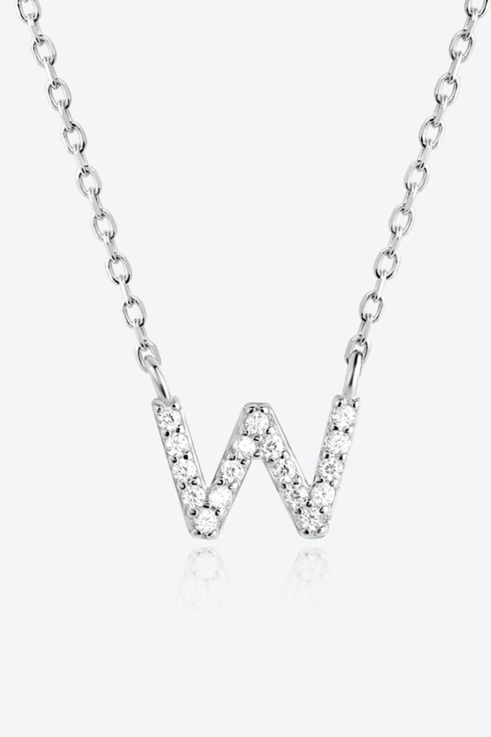 V To Z Zircon 925 Sterling Silver Necklace