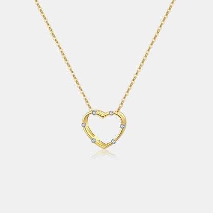 Heart Inlaid Zircon Spring Ring Closure Necklace