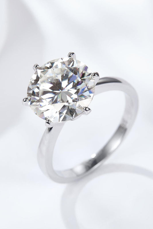 Platinum-Plated 5 Carat Moissanite Solitaire Ring Carauana Store