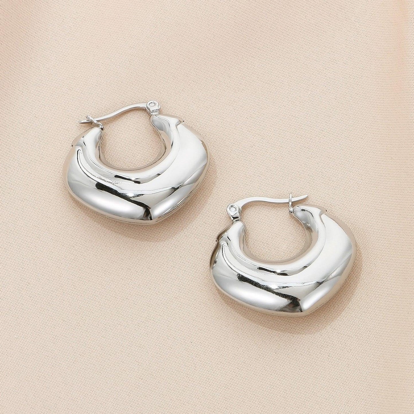 Stainless Steel Hinged Hoop Earrings