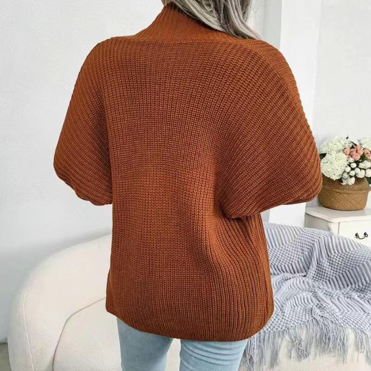 Open Front Lantern Sleeve Cardigan