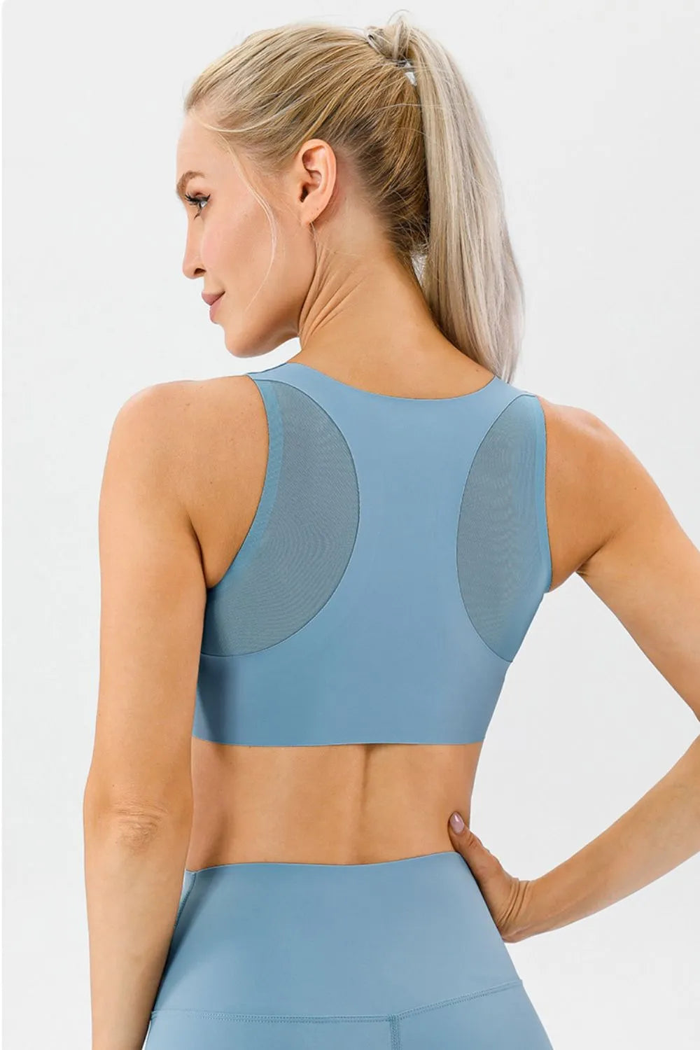 Round Neck Wide Strap Active Bra Carauana Store