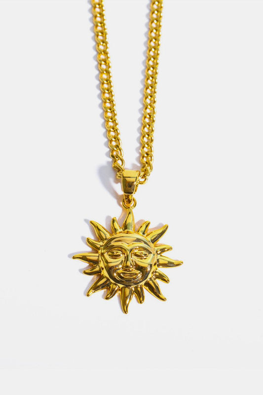 Sun Pendant Copper Necklace Carauana Store