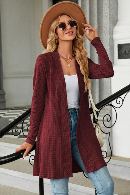 Open Front Long Sleeve Cardigan