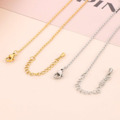 Pendant Rhinestone Stainless Steel Necklace