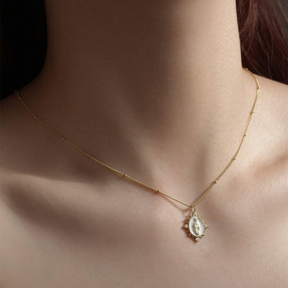 18K Gold-Plated Spring Ring Closure Pendant Necklace