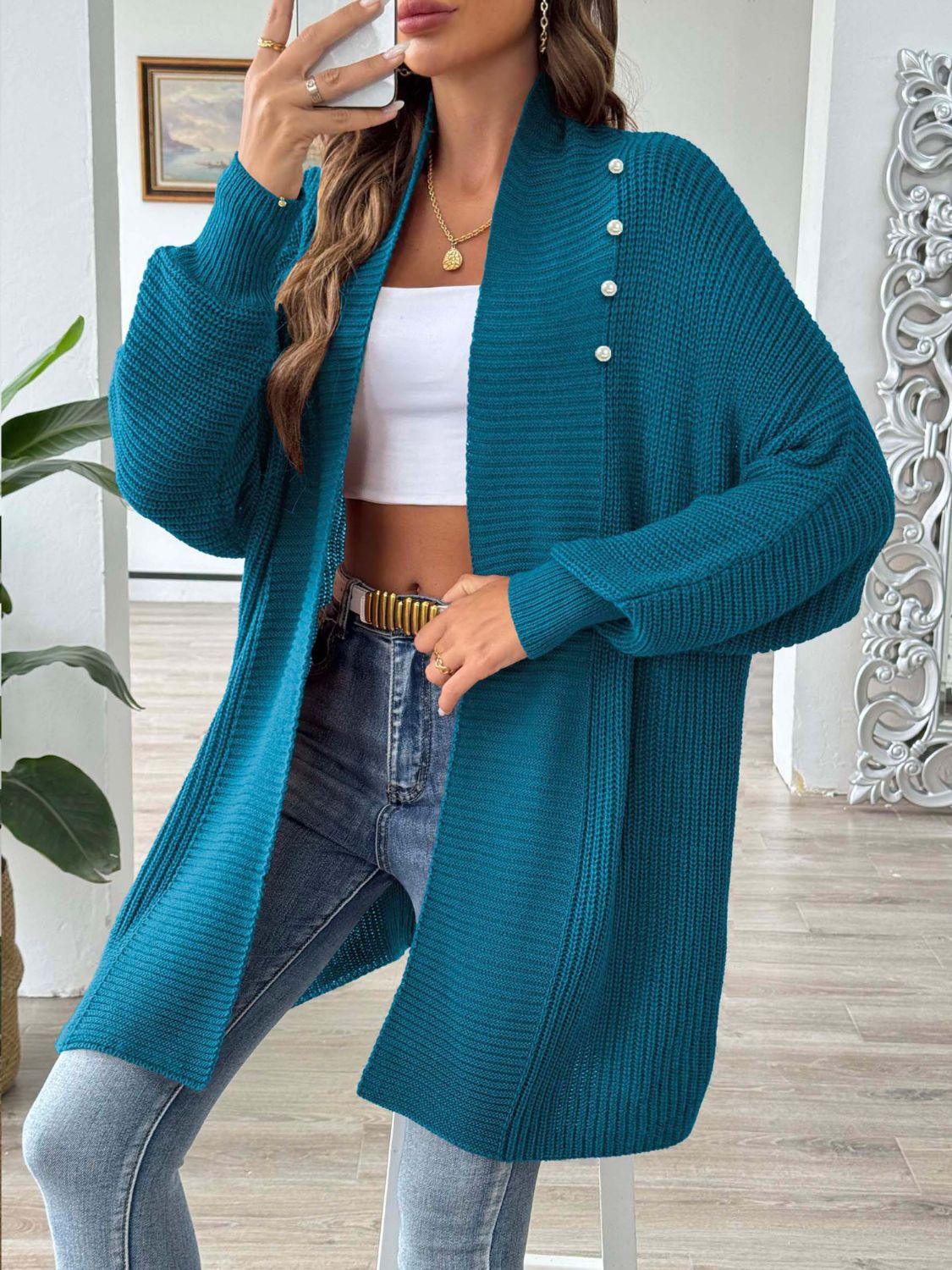 Open Front Long Sleeve Cardigan