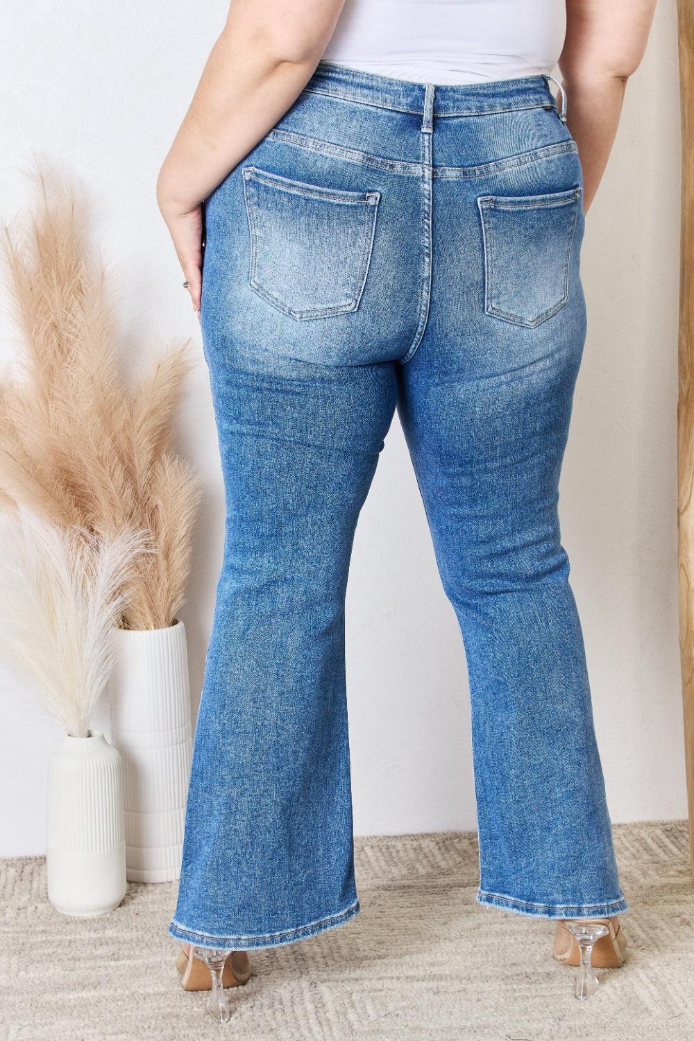 RISEN Full Size High Rise Ankle Flare Jeans