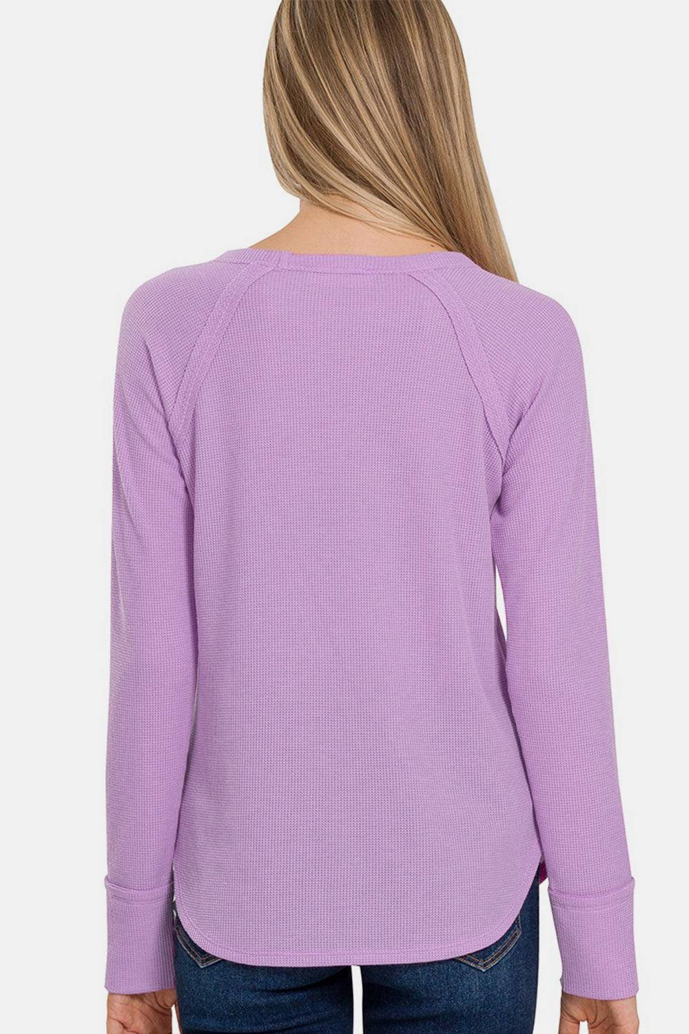 Zenana Waffle Long Sleeve T-Shirt