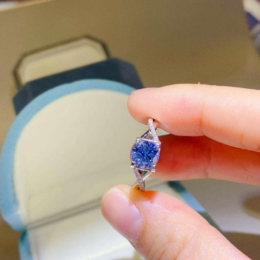 1 Carat Moissanite Crisscross 925 Sterling Silver Ring Carauana Store