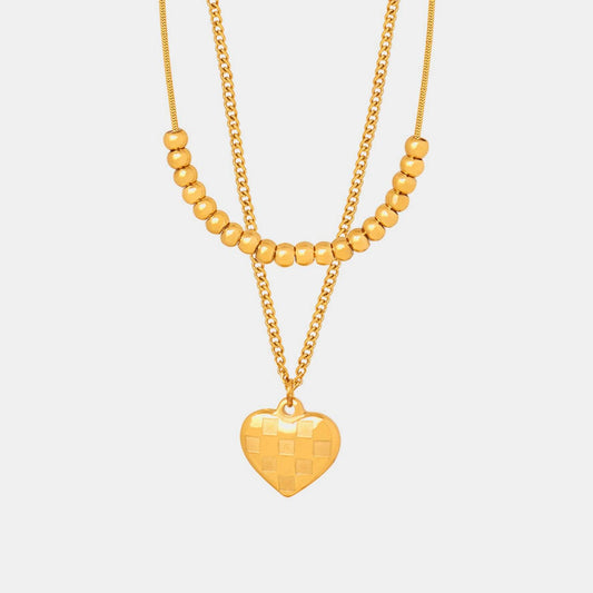 Heart Pendant Double-Lrayed Necklace Carauana Store