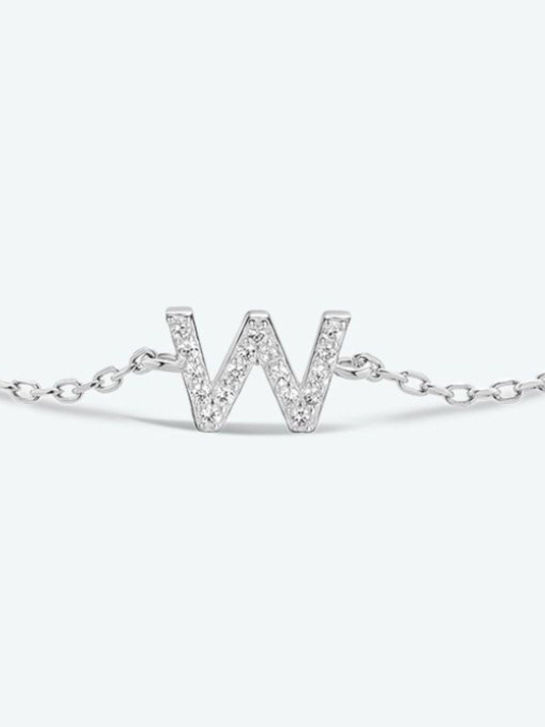 V To Z Zircon 925 Sterling Silver Bracelet