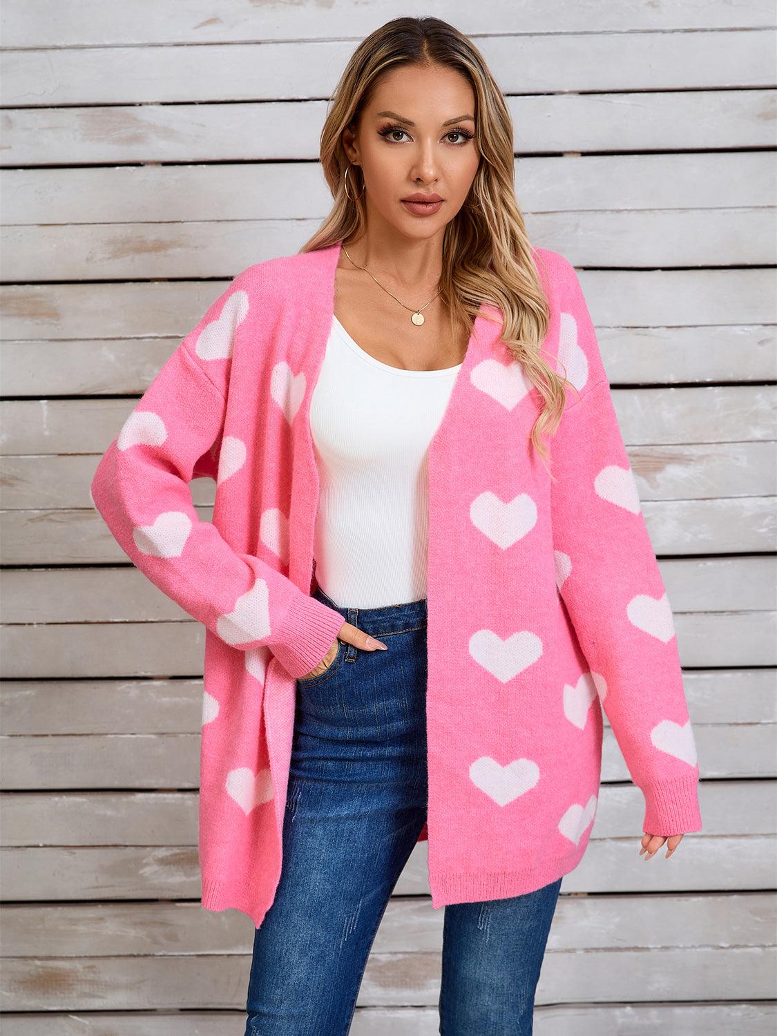 Angel Wings Heart Open Front Long Sleeve Cardigan