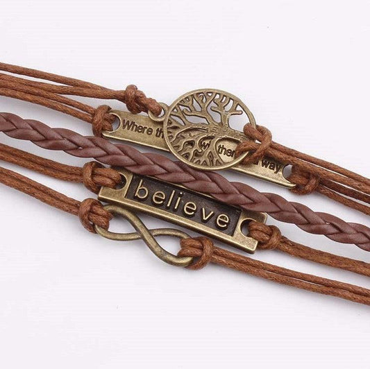 Alloy PU Leather Rope Bracelet Carauana Store