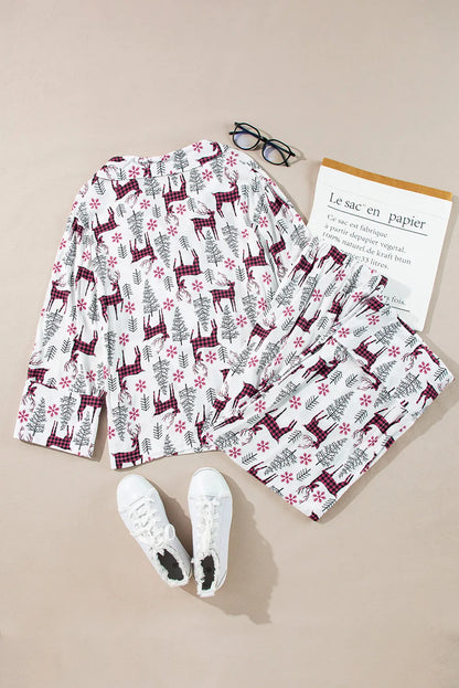Printed Long Sleeve Top and Drawstring Pants Lounge Set Carauana Store