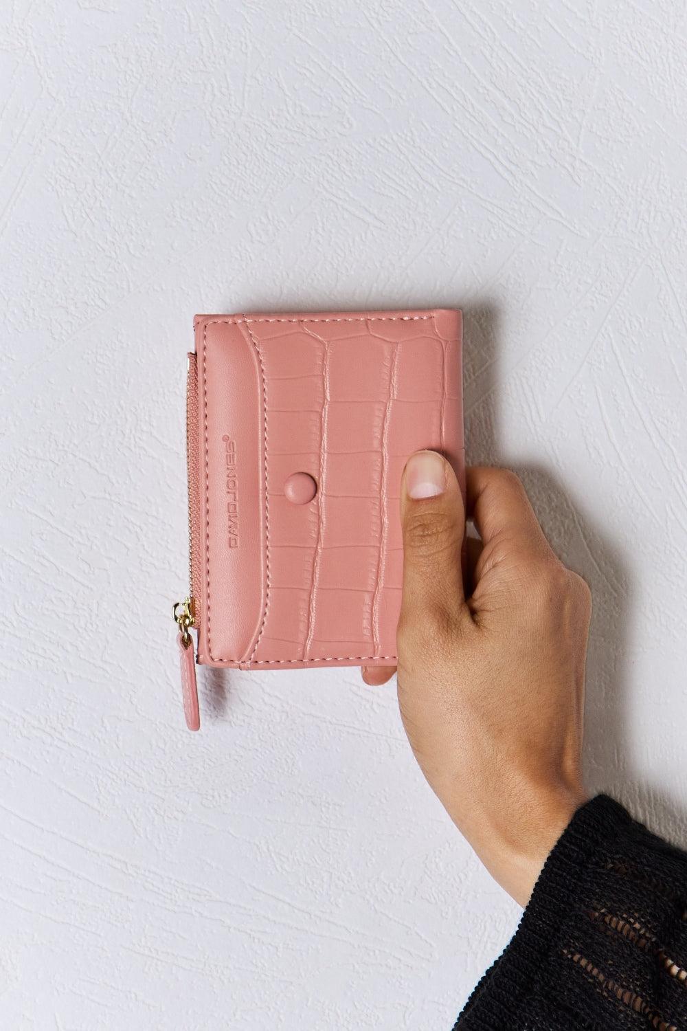 David Jones Texture PU Leather Mini Wallet CaRaUaNa Fashion
