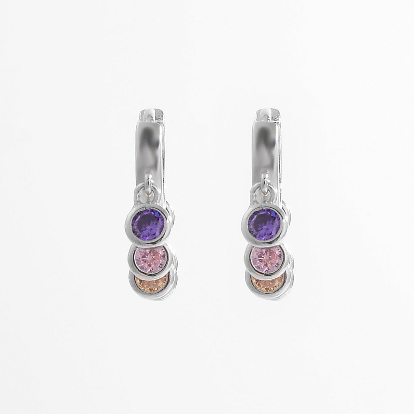 Zircon 925 Sterling Silver Huggie Earrings