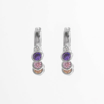 Zircon 925 Sterling Silver Huggie Earrings