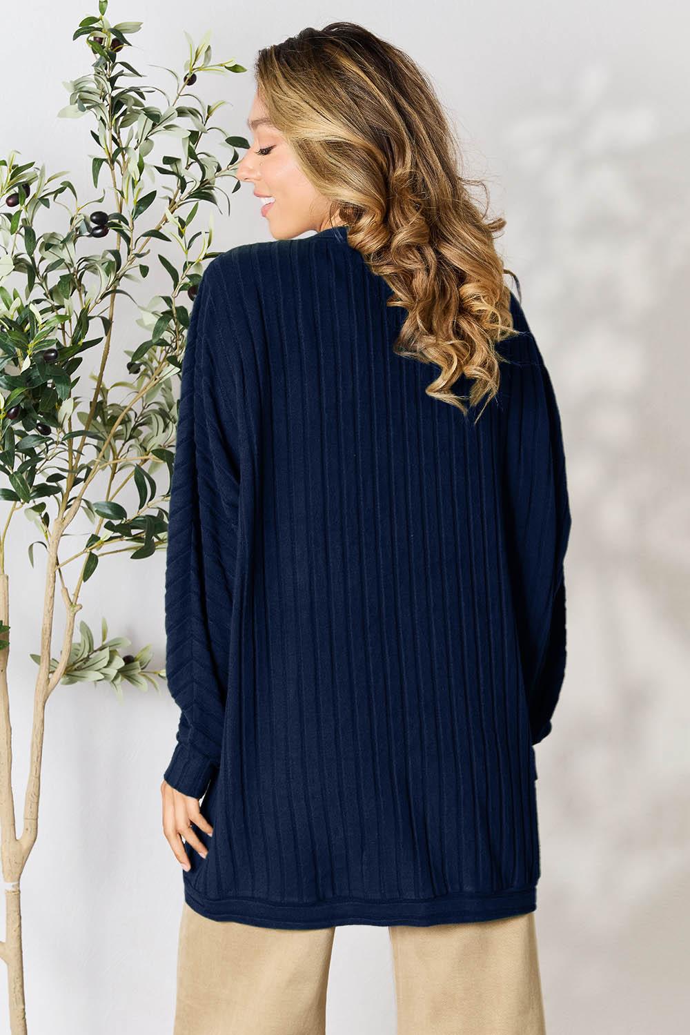 Basic Bae Full Size Ribbed Cocoon Cardigan