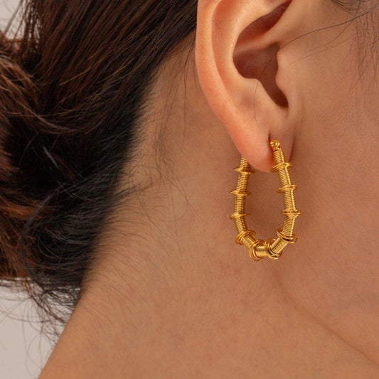 Gold-Plated Stainless Steel Hoop Earrings Carauana Store