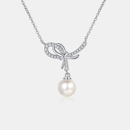 Natural Pearl Pendant Moissanite 925 Sterling Silver Necklace